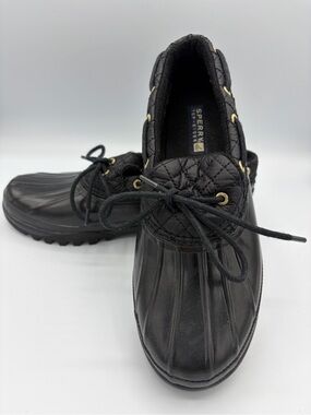 Sperry Women’s Black Quilted Duck Boat Shoes